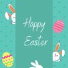 Happy Easter-Blue-Cute Bunny- Printable Wall Art - Image 3