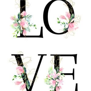_list-Love-floral-11x14