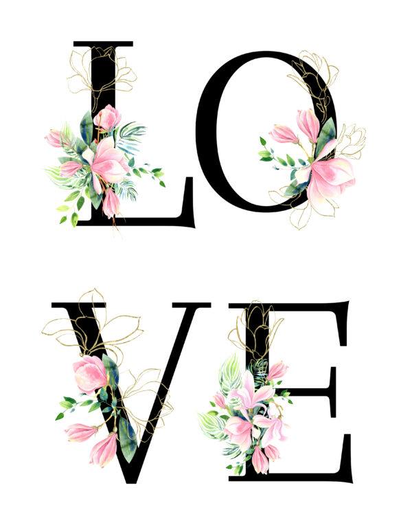 _list-Love-floral-11x14