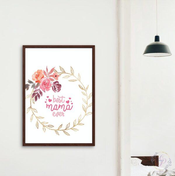 Best Mama Ever Floral Wreath