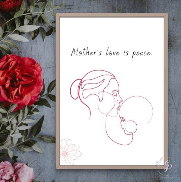 Mother's Love Is Peace-Line Art