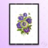 Set of 3 Vintage Blue Floral Wall Art