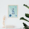 Boho Ocean Blue Nursery Seahorse Marine Wall Art