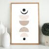 Boho embossed natural moon