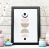 Boho embossed natural moon