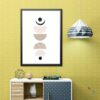 Boho embossed natural moon