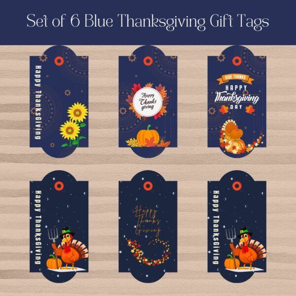 set of 6 Celestial thanksgiving gift tags