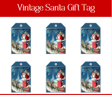 Vintage Santa Gift Tag+Free Gift