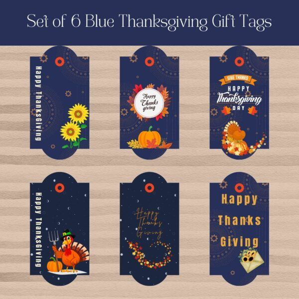 Set of 6 Celestial Thanksgiving Gift Tags - Image 3