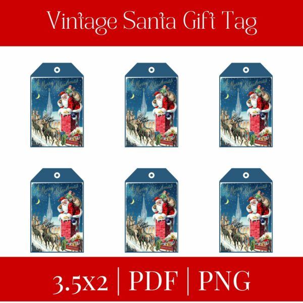 Vintage Santa Gift Tag+Free Gift