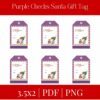 Purple Checks Santa Gift Tag+Free Gift