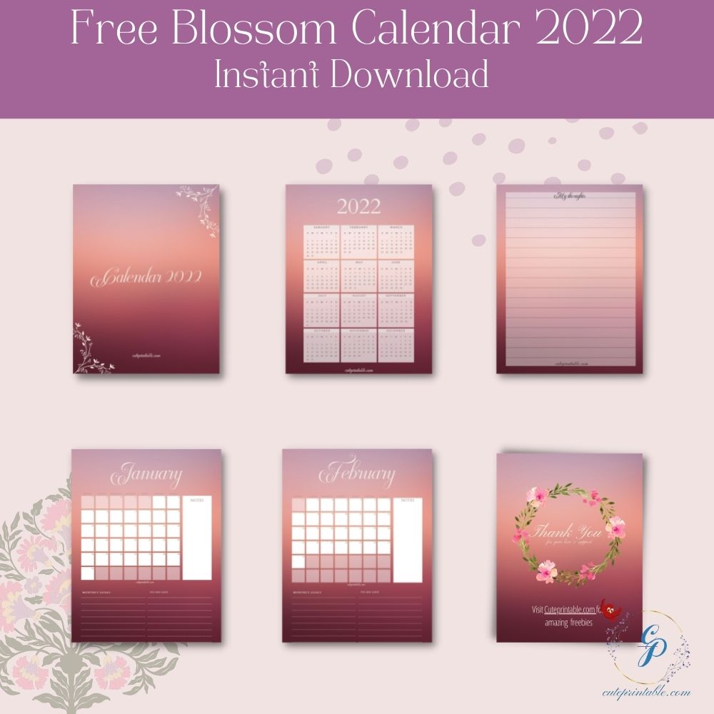 Listing Free Blossom Calendar 2022