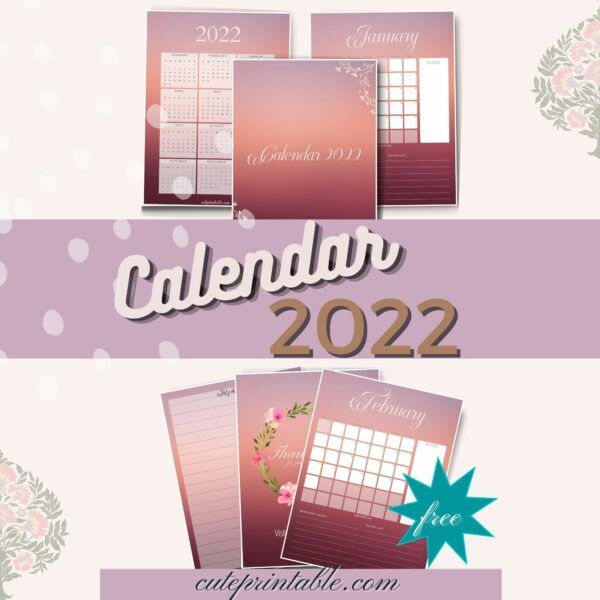 Free Blossom Calendar 2022