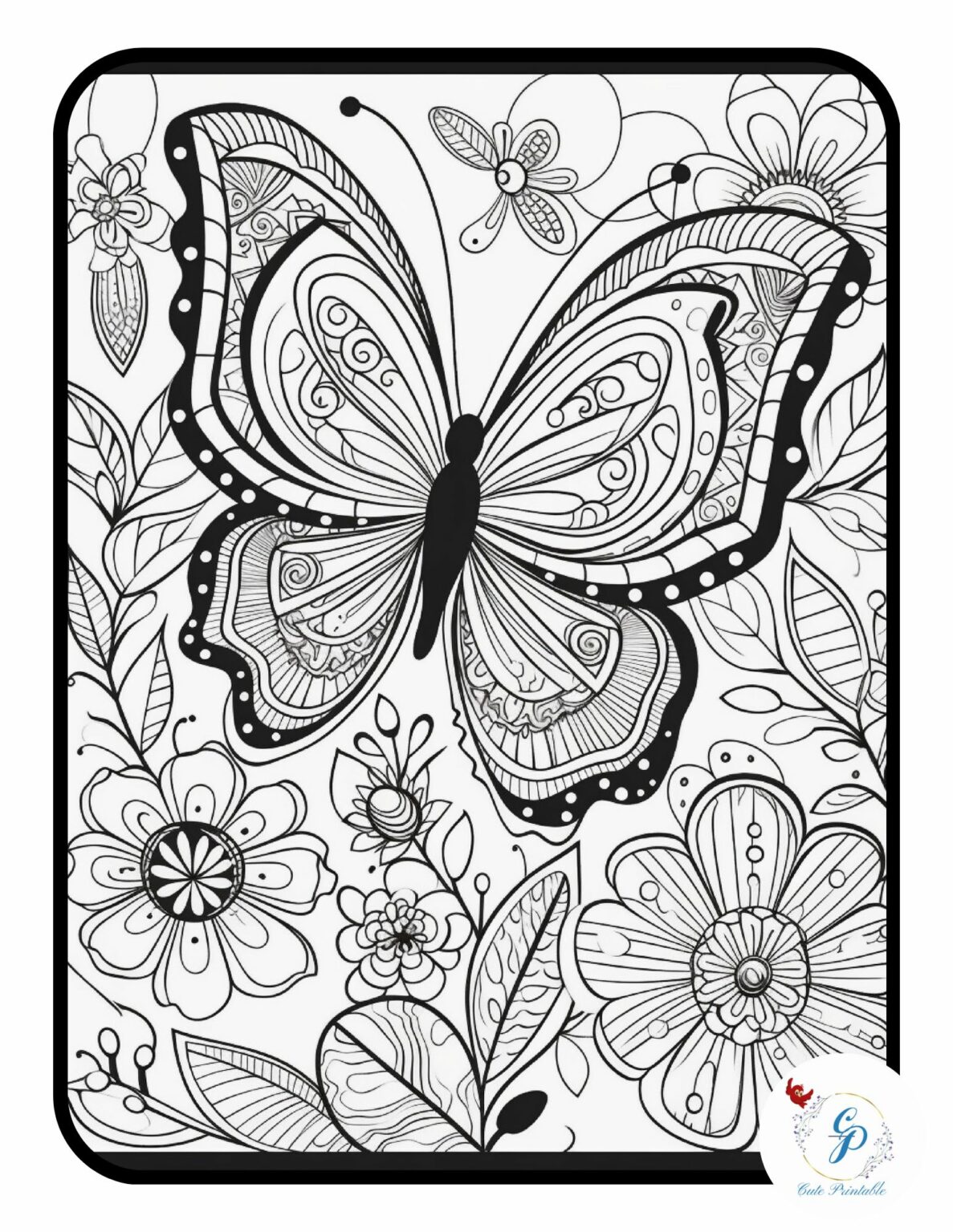 Butterfly Coloring Pages For Kids & Adults | Cute Printable