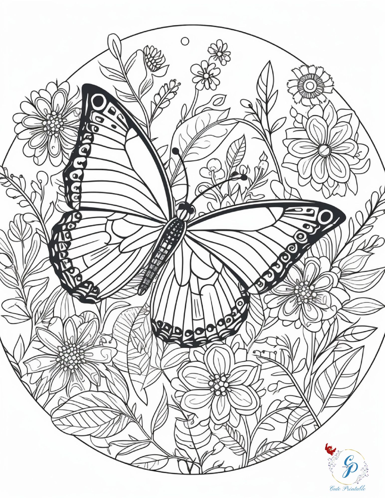 Butterfly Coloring Pages For Kids Adults Cute Printable