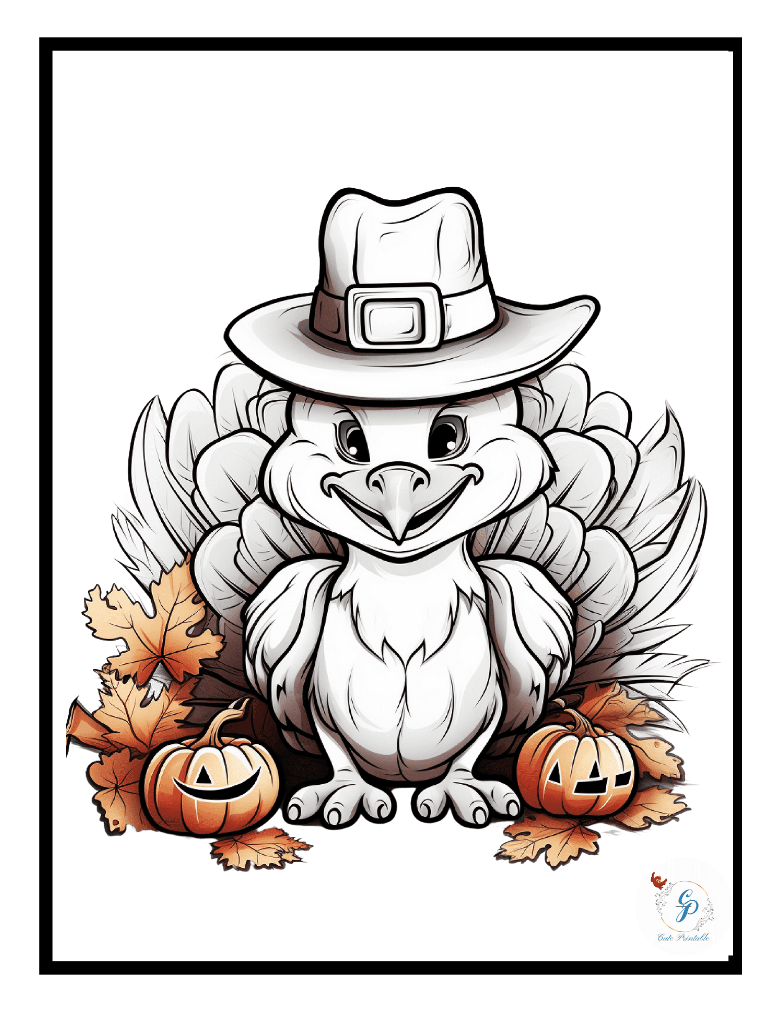 Cute Thanksgiving Coloring Pages for Kids | Cute Printable