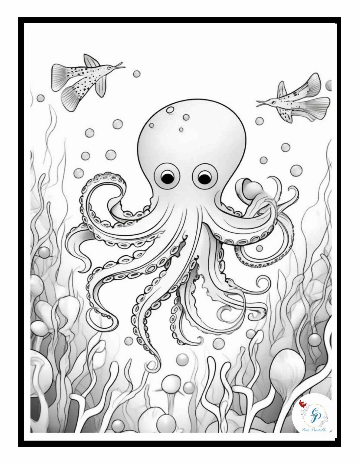 110 Ocean Animals Coloring Pages for Kids | Cute Printable
