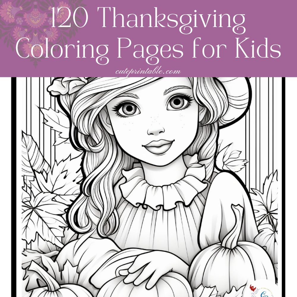 Cute Thanksgiving Coloring Pages for Kids