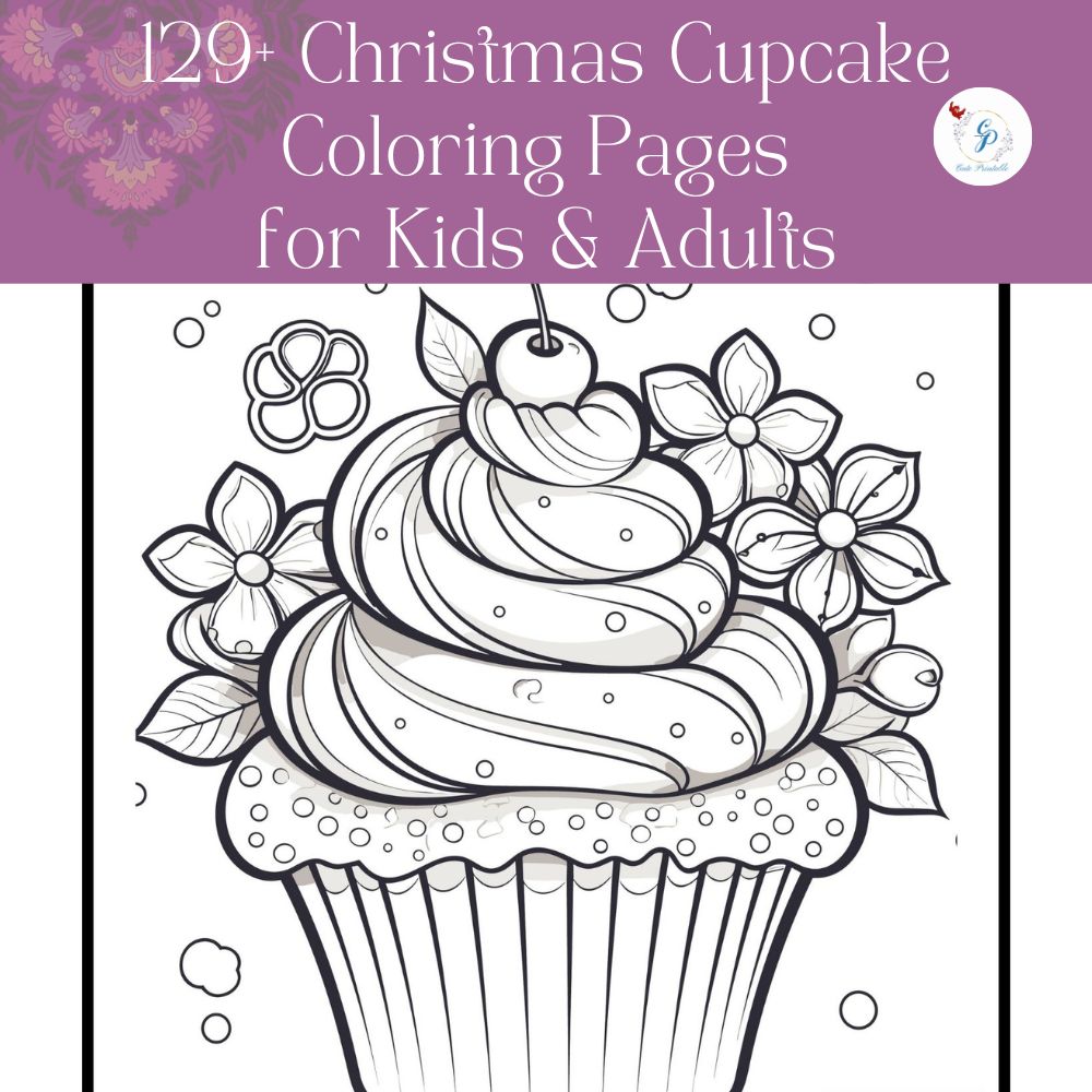 129+ Christmas Cupcake Coloring Pages for Kids & Adults