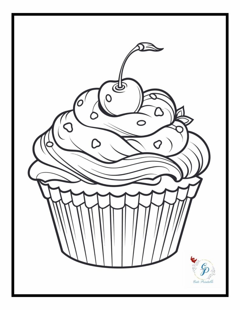 Free Printable Christmas Cupcake Coloring Pages