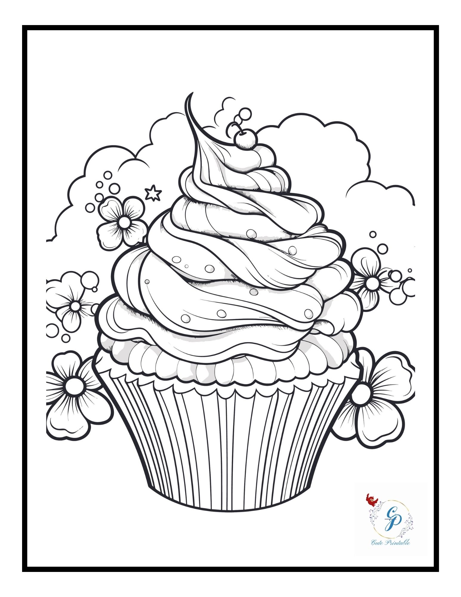129+ Free Printable Christmas Cupcake Coloring Pages
