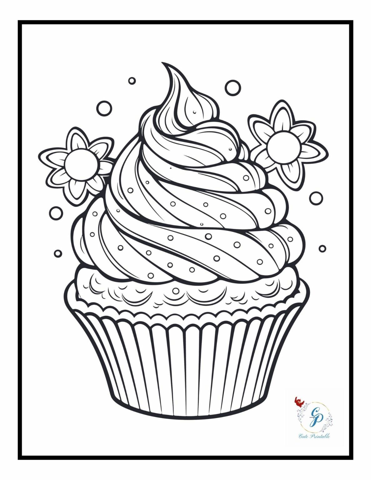 129  Free Printable Christmas Cupcake Coloring Pages