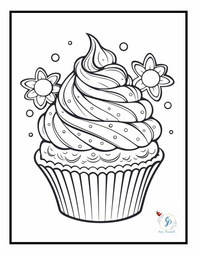 Free Printable Christmas Cupcake Coloring Pages