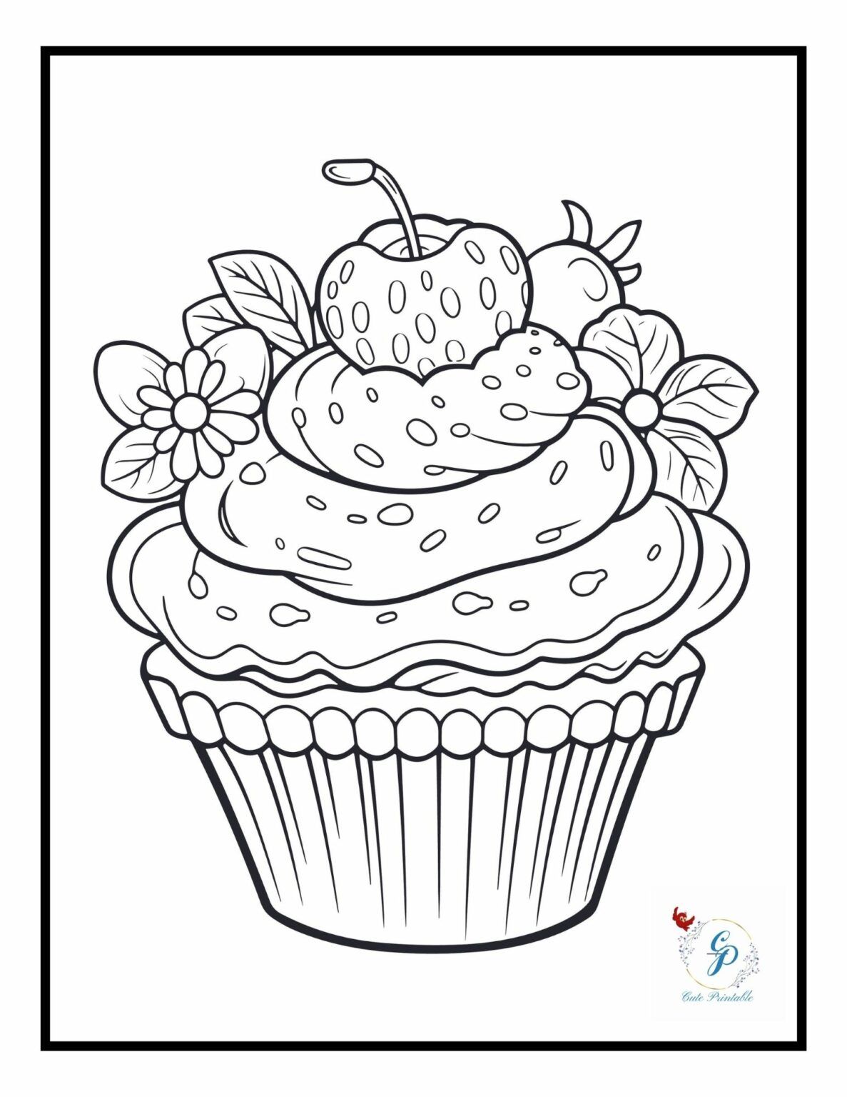 129+ Free Printable Christmas Cupcake Coloring Pages