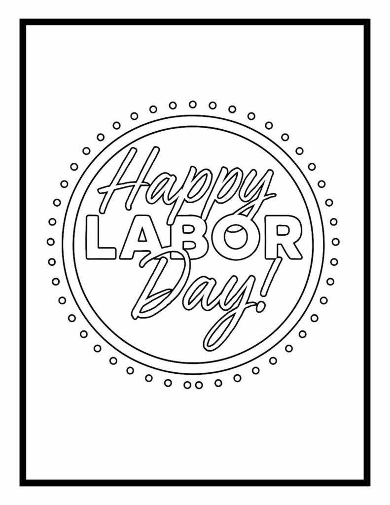Labor Day Bold and Easy Coloring Pages