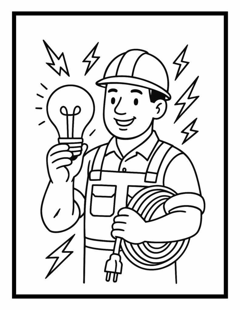 Labor Day Bold and Easy Coloring Pages
