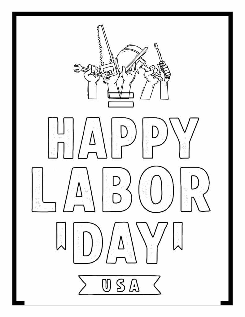 Labor Day Bold and Easy Coloring Pages