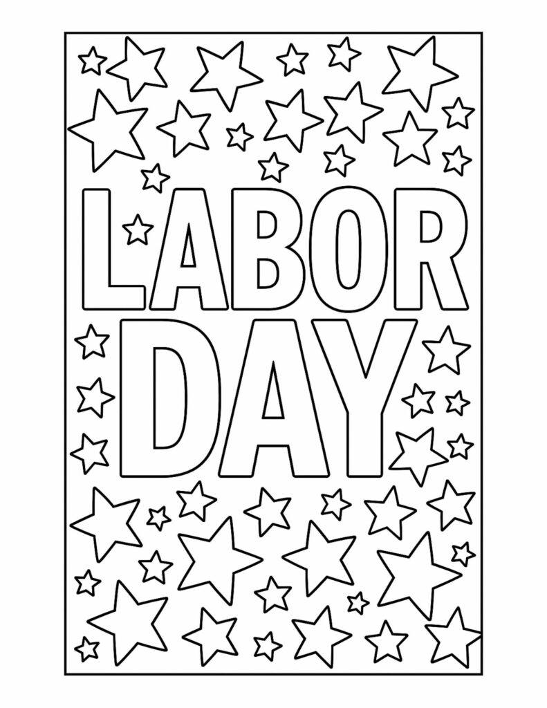 Labor Day Bold and Easy Coloring Pages