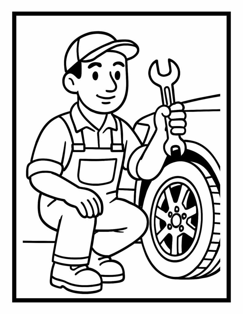 Labor Day Bold and Easy Coloring Pages