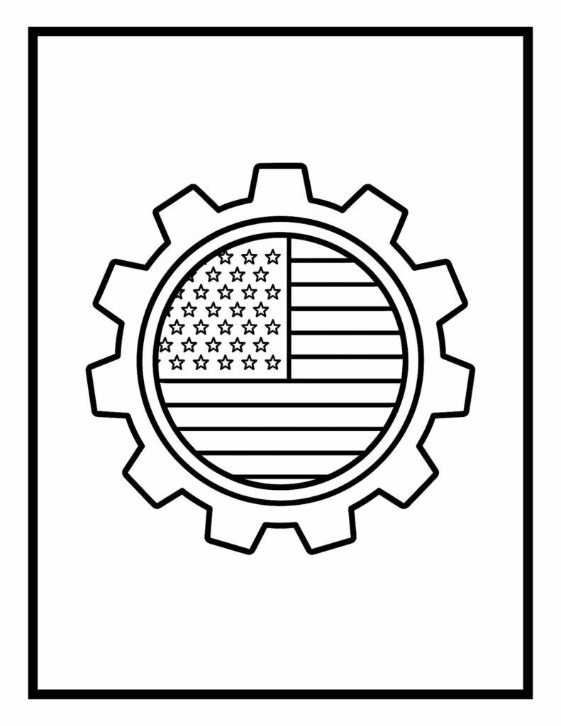 Labor Day Bold and Easy Coloring Pages