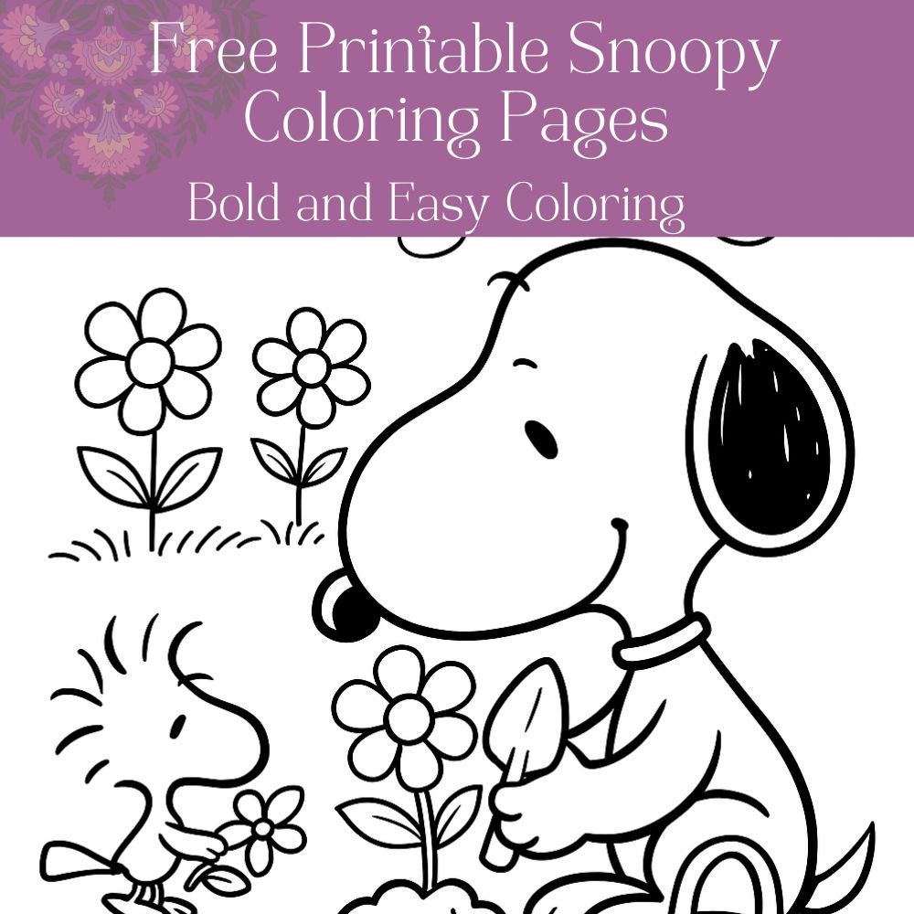 CP Feature Image Snoopy Coloring Pages Bold and Easy Coloring - Free Printable